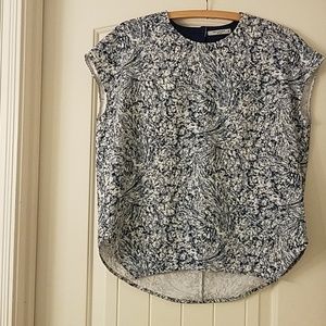🏙Like New MM Lafleur Indigo Marble Didion Top